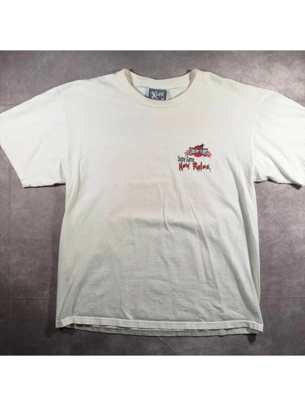Vintage 90s USA Basketball Dream Team Same Game New Rules T-Shirt Mens XL Lee